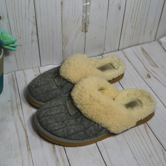 UGG Shoes - UGG AUSTRALIA 1865 Cozy Knit Slippers Gray